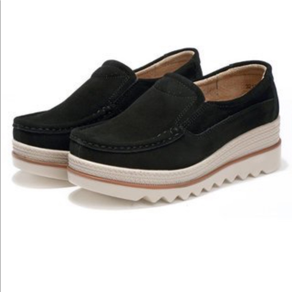 🆕  BREATHABLE Blue Genuine Suede Platform Loafer W/ Super FLEX Comfort